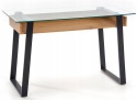 Halmar biurko B36 szkło, MDF fornir dąb złoty/czarny stal malowana 120x60 Halmar biurko B36 szkło, MDF fornir dąb złoty/czarny stal malowana 120x60