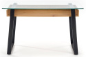 Halmar biurko B36 szkło, MDF fornir dąb złoty/czarny stal malowana 120x60 Halmar biurko B36 szkło, MDF fornir dąb złoty/czarny stal malowana 120x60