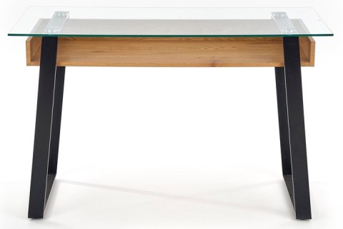 Halmar biurko B36 szkło, MDF fornir dąb złoty/czarny stal malowana 120x60 Halmar biurko B36 szkło, MDF fornir dąb złoty/czarny stal malowana 120x60