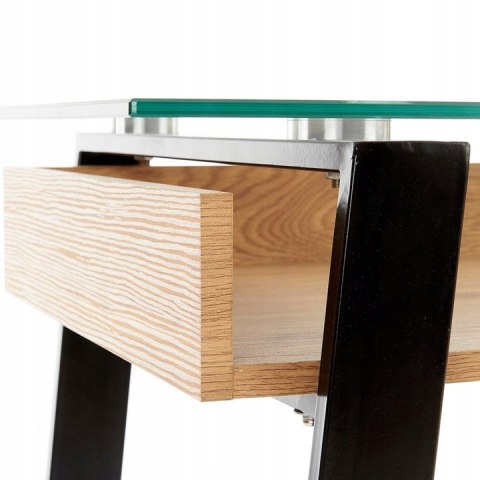 Halmar biurko B36 szkło, MDF fornir dąb złoty/czarny stal malowana 120x60 Halmar biurko B36 szkło, MDF fornir dąb złoty/czarny stal malowana 120x60