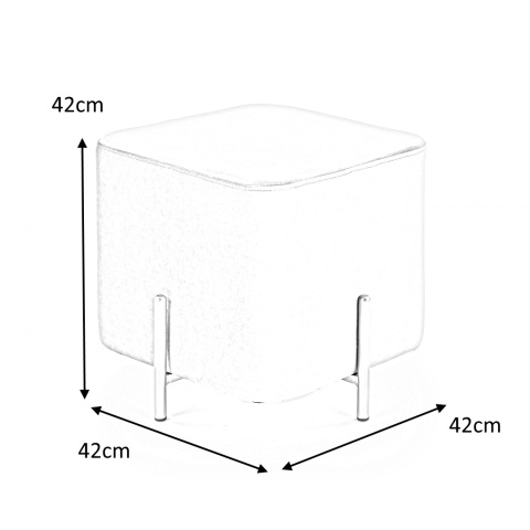Halmar pufa podnóżek CORNO kwadrat 42x42 tapicerka tkanina ciemny popiel / złoty stal malowana proszkowo Halmar pufa podnóżek CORNO kwadrat 42x42 tapicerka tkanina ciemny popiel / złoty stal malowana proszkowo