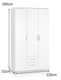 Halmar szafa LIMA S-3 biały MDF laminat+ABS 120x52 Halmar szafa LIMA S-3 biały MDF laminat+ABS 120x52