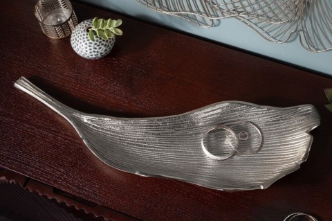 Invicta Interior INVICTA misa LEAF 65 cm srebrna - aluminium w kształcie liścia Invicta Interior INVICTA misa LEAF 65 cm srebrna - aluminium w kształcie liścia