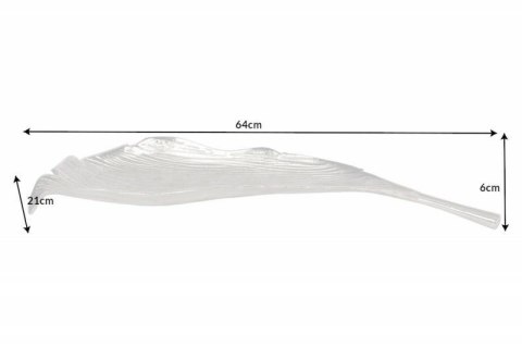 Invicta Interior INVICTA misa LEAF 65 cm srebrna - aluminium w kształcie liścia Invicta Interior INVICTA misa LEAF 65 cm srebrna - aluminium w kształcie liścia