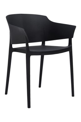 King Home Krzesło BIG BACK czarne - polipropylen - do jadalni, restauracji, biura