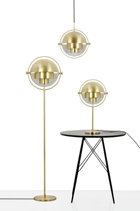 King Home Lampa stołowa nocna VARIA złota - stal węglowa - ruchomy kulisty klosz King Home Lampa stołowa nocna VARIA złota - stal węglowa - ruchomy kulisty klosz