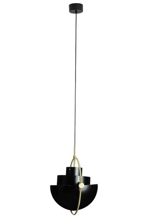 King Home Lampa wisząca sufitowa VARIA czarna - stal nierdzewna złoty uchwyt - ruchomy kulisty klosz King Home Lampa wisząca sufitowa VARIA czarna - stal nierdzewna złoty uchwyt - ruchomy kulisty klosz