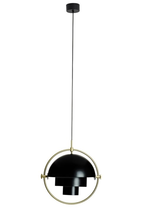 King Home Lampa wisząca sufitowa VARIA czarna - stal nierdzewna złoty uchwyt - ruchomy kulisty klosz King Home Lampa wisząca sufitowa VARIA czarna - stal nierdzewna złoty uchwyt - ruchomy kulisty klosz