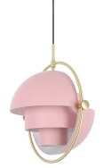 King Home Lampa wisząca sufitowa VARIA różowa - stal nierdzewna złoty uchwyt - ruchomy kulisty klosz King Home Lampa wisząca sufitowa VARIA różowa - stal nierdzewna złoty uchwyt - ruchomy kulisty klosz