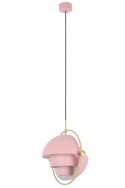 King Home Lampa wisząca sufitowa VARIA różowa - stal nierdzewna złoty uchwyt - ruchomy kulisty klosz King Home Lampa wisząca sufitowa VARIA różowa - stal nierdzewna złoty uchwyt - ruchomy kulisty klosz