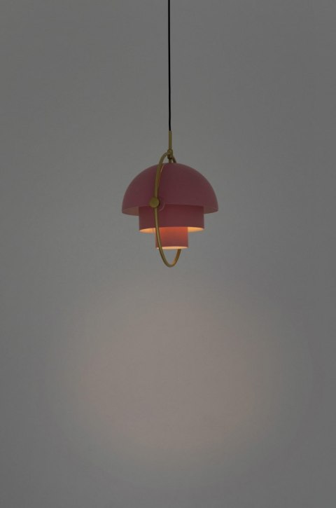 King Home Lampa wisząca sufitowa VARIA różowa - stal nierdzewna złoty uchwyt - ruchomy kulisty klosz King Home Lampa wisząca sufitowa VARIA różowa - stal nierdzewna złoty uchwyt - ruchomy kulisty klosz