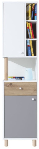 ZESTAW MEBLI DO POKOJU MŁODZIEŻOWEGO Meblar FARO System A Z BIURKIEM I ŁÓŻKIEM 120x200 biały /dąb artisan /szary płyta laminowan ZESTAW MEBLI DO POKOJU MŁODZIEŻOWEGO Meblar FARO System A Z BIURKIEM I ŁÓŻKIEM 120x200 biały /dąb artisan /szary płyta laminowan