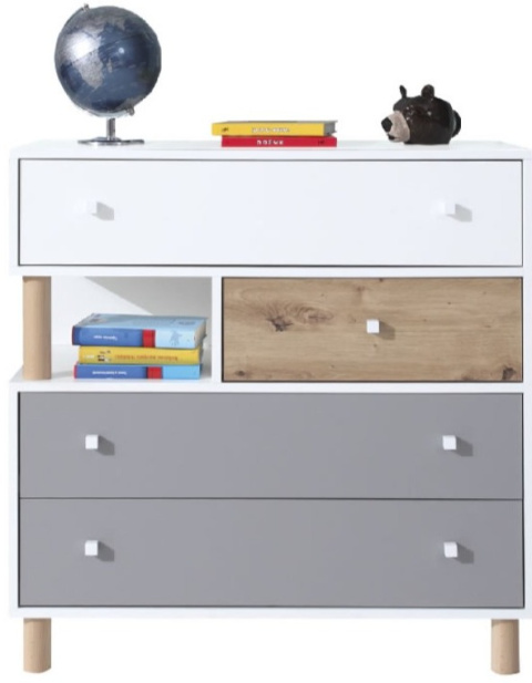 ZESTAW MEBLI DO POKOJU MŁODZIEŻOWEGO Meblar FARO System A Z BIURKIEM I ŁÓŻKIEM 120x200 biały /dąb artisan /szary płyta laminowan ZESTAW MEBLI DO POKOJU MŁODZIEŻOWEGO Meblar FARO System A Z BIURKIEM I ŁÓŻKIEM 120x200 biały /dąb artisan /szary płyta laminowan