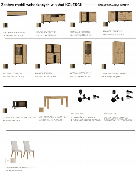 Meble Forte TRONDHEIM ALCT44-D78 Stół rozkładany Dąb Artisan Meble Forte TRONDHEIM ALCT44-D78 Stół rozkładany Dąb Artisan
