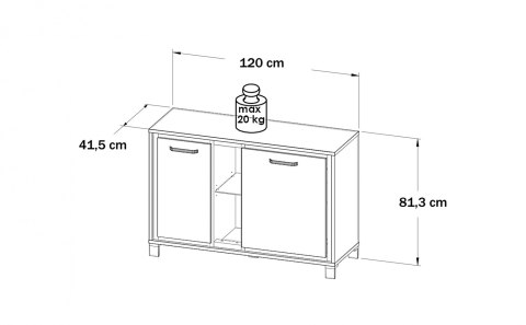 Meble Forte TRONDHEIM TDHK232L-C773 Komoda L Dąb Artisan/Dąb czarny Meble Forte TRONDHEIM TDHK232L-C773 Komoda L Dąb Artisan/Dąb czarny