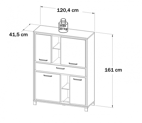 Meble Forte TRONDHEIM TDHK634-C773 Komoda Dąb Artisan/Dąb czarny Meble Forte TRONDHEIM TDHK634-C773 Komoda Dąb Artisan/Dąb czarny