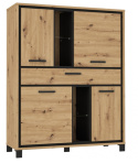 Meble Forte TRONDHEIM TDHK634-C773 Komoda Dąb Artisan/Dąb czarny Meble Forte TRONDHEIM TDHK634-C773 Komoda Dąb Artisan/Dąb czarny