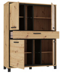 Meble Forte TRONDHEIM TDHK634-C773 Komoda Dąb Artisan/Dąb czarny Meble Forte TRONDHEIM TDHK634-C773 Komoda Dąb Artisan/Dąb czarny