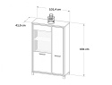 Meble Forte TRONDHEIM TDHV622L-C773 Witryna L Dąb Artisan/Dąb czarny