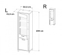 Meble Forte TRONDHEIM TDHV712-C773 Witryna L/P Dąb Artisan/Dąb czarny