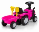 POJAZD JEŹDZIK New Holland T7 Milly Mally TRAKTOR Pink RÓŻOWY Z PRZYCZEPKĄ grabiami i łopatką światła dźwięki