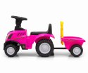 POJAZD JEŹDZIK New Holland T7 Milly Mally TRAKTOR Pink RÓŻOWY Z PRZYCZEPKĄ grabiami i łopatką światła dźwięki
