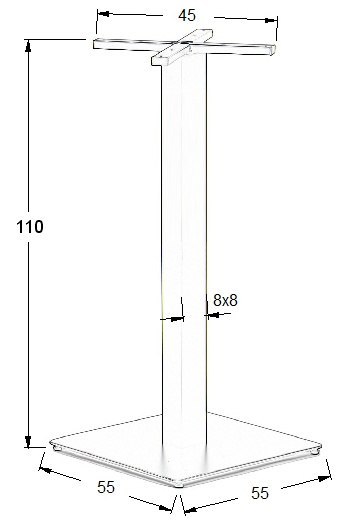 PODSTAWA STOLIKA SH-5002-7/H/B - 55x55 cm - czarna kwadratowa PODSTAWA STOLIKA SH-5002-7/H/B - 55x55 cm - czarna kwadratowa