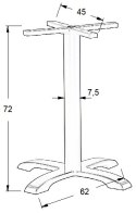 PODSTAWA STOLIKA SH-5009-2/B - krzyżakowa czarna