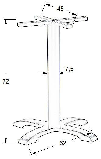 PODSTAWA STOLIKA SH-5009-2/B - krzyżakowa czarna PODSTAWA STOLIKA SH-5009-2/B - krzyżakowa czarna