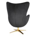 D2.DESIGN Fotel relaksacyjny Jajo Velvet Gold czarny - bujany fotel wypoczynkowy, kołyska, obrotowy - złota noga D2.DESIGN Fotel relaksacyjny Jajo Velvet Gold czarny - bujany fotel wypoczynkowy, kołyska, obrotowy - złota noga