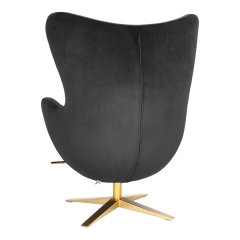 D2.DESIGN Fotel relaksacyjny Jajo Velvet Gold czarny - bujany fotel wypoczynkowy, kołyska, obrotowy - złota noga D2.DESIGN Fotel relaksacyjny Jajo Velvet Gold czarny - bujany fotel wypoczynkowy, kołyska, obrotowy - złota noga