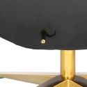 D2.DESIGN Fotel relaksacyjny Jajo Velvet Gold czarny - bujany fotel wypoczynkowy, kołyska, obrotowy - złota noga D2.DESIGN Fotel relaksacyjny Jajo Velvet Gold czarny - bujany fotel wypoczynkowy, kołyska, obrotowy - złota noga