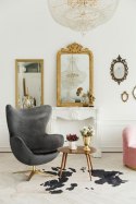 D2.DESIGN Fotel relaksacyjny Jajo Velvet Gold czarny - bujany fotel wypoczynkowy, kołyska, obrotowy - złota noga D2.DESIGN Fotel relaksacyjny Jajo Velvet Gold czarny - bujany fotel wypoczynkowy, kołyska, obrotowy - złota noga