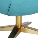 D2.DESIGN Fotel relaksacyjny Jajo Velvet Gold niebieski - bujany fotel wypoczynkowy, kołyska, obrotowy - złota noga
