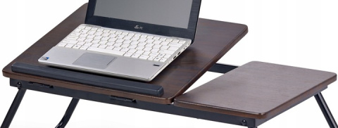 STOLIK NA LAPTOPA B19 Halmar CIEMNY ORZECH MDF laminowany, stal malowana STOLIK NA LAPTOPA B19 Halmar CIEMNY ORZECH MDF laminowany, stal malowana
