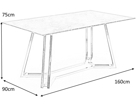 Halmar stół prostokątny KONAMI blat szkło czarny marmur, nogi - złoty, stal chromowana 160x90 Halmar stół prostokątny KONAMI blat szkło czarny marmur, nogi - złoty, stal chromowana 160x90
