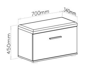 Halmar tapicerowana szafka na buty LIMA ST2 MDF laminat biały połysk, obrzeża ABS 70x32 Halmar tapicerowana szafka na buty LIMA ST2 MDF laminat biały połysk, obrzeża ABS 70x32