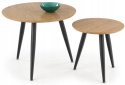 Halmar MENTONA 2, zestaw 2x ława MDF fornir dąb złoty/czarny stal malowana fi59 fi40 Halmar MENTONA 2, zestaw 2x ława MDF fornir dąb złoty/czarny stal malowana fi59 fi40