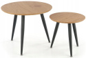 Halmar MENTONA 2, zestaw 2x ława MDF fornir dąb złoty/czarny stal malowana fi59 fi40 Halmar MENTONA 2, zestaw 2x ława MDF fornir dąb złoty/czarny stal malowana fi59 fi40