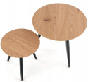 Halmar MENTONA 2, zestaw 2x ława MDF fornir dąb złoty/czarny stal malowana fi59 fi40 Halmar MENTONA 2, zestaw 2x ława MDF fornir dąb złoty/czarny stal malowana fi59 fi40