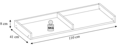 Halmar MOBIUS PÓŁKA 110 hikora naturalna płyta meblowa okleinowana 110x41 Halmar MOBIUS PÓŁKA 110 hikora naturalna płyta meblowa okleinowana 110x41