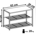 Halmar stojak na buty NARVIK ST1 stal czarny / dąb sonoma MDF laminat 63x30