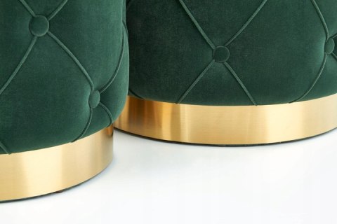 Halmar POLLY zestaw 2x pufa otwierana, ciemny zielony velvet, stal złoty fi 40 Halmar POLLY zestaw 2x pufa otwierana, ciemny zielony velvet, stal złoty fi 40