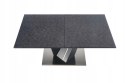 Halmar stół SALVADOR rozkładany blat szkło MDF lakierowany ciemny popiel nogi ciemny popiel stal nierdzewna 160-200x90
