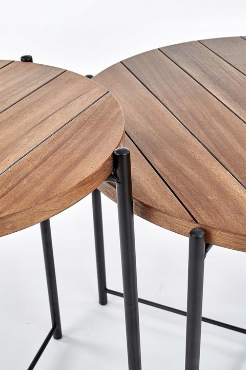 Halmar ława TANAKA MDF+ okleina jasny orzech / czarny stal malowana fi 60 Halmar ława TANAKA MDF+ okleina jasny orzech / czarny stal malowana fi 60