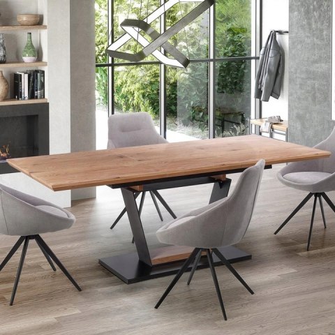 Halmar stół URBANO rozkładany, blat - dąb złoty, noga - czarny/dąb złoty, MDF fornir, MDF lakier 160-220x90 Halmar stół URBANO rozkładany, blat - dąb złoty, noga - czarny/dąb złoty, MDF fornir, MDF lakier 160-220x90