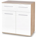 KOMODA Z SZUFLADĄ LIMA KM-1 Halmar DĄB SONOMA / BIAŁY POŁYSK PŁYTA LAMINOWANA OBRZEŻA ABS ABS 77x40 DO SYPIALNI POKOJU SALONU KOMODA Z SZUFLADĄ LIMA KM-1 Halmar DĄB SONOMA / BIAŁY POŁYSK PŁYTA LAMINOWANA OBRZEŻA ABS ABS 77x40 DO SYPIALNI POKOJU SALONU