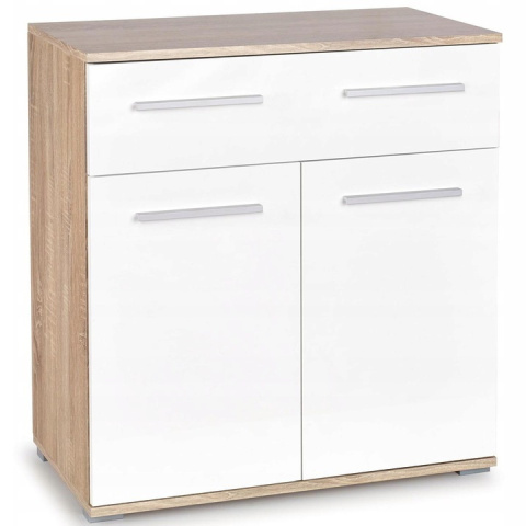 KOMODA Z SZUFLADĄ LIMA KM-1 Halmar DĄB SONOMA / BIAŁY POŁYSK PŁYTA LAMINOWANA OBRZEŻA ABS ABS 77x40 DO SYPIALNI POKOJU SALONU KOMODA Z SZUFLADĄ LIMA KM-1 Halmar DĄB SONOMA / BIAŁY POŁYSK PŁYTA LAMINOWANA OBRZEŻA ABS ABS 77x40 DO SYPIALNI POKOJU SALONU