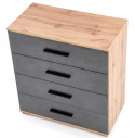 Halmar komoda LIMA KM-3 dąb wotan/popielaty MDF laminat obrzeża ABS 77x40, 4 szuflady Halmar komoda LIMA KM-3 dąb wotan/popielaty MDF laminat obrzeża ABS 77x40, 4 szuflady