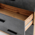Halmar komoda LIMA KM-3 dąb wotan/popielaty MDF laminat obrzeża ABS 77x40, 4 szuflady Halmar komoda LIMA KM-3 dąb wotan/popielaty MDF laminat obrzeża ABS 77x40, 4 szuflady